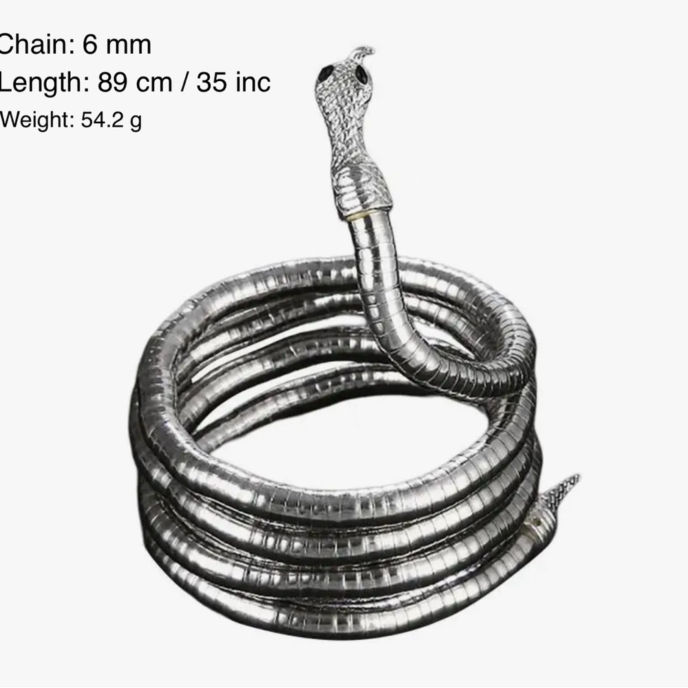 NEW Elegant Stainless Steel Silver Snake Necklace 🔥 - Picture 4 of 5